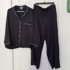 XL Victoria Secret black satin pajamas
